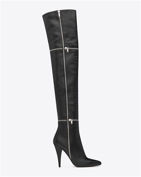 over the knee leather boots ysl|JILL over.